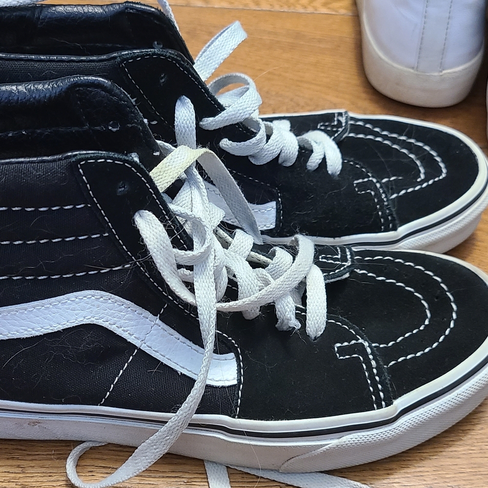 Vans Black and White High-Top Sneakers